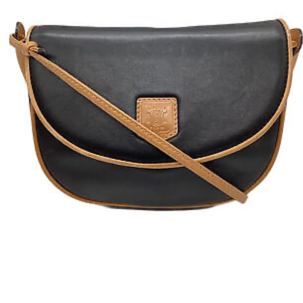 Celine Triomphe Vintage Black Leather Shoulder Bag w/Golden Trim. Comes with COA